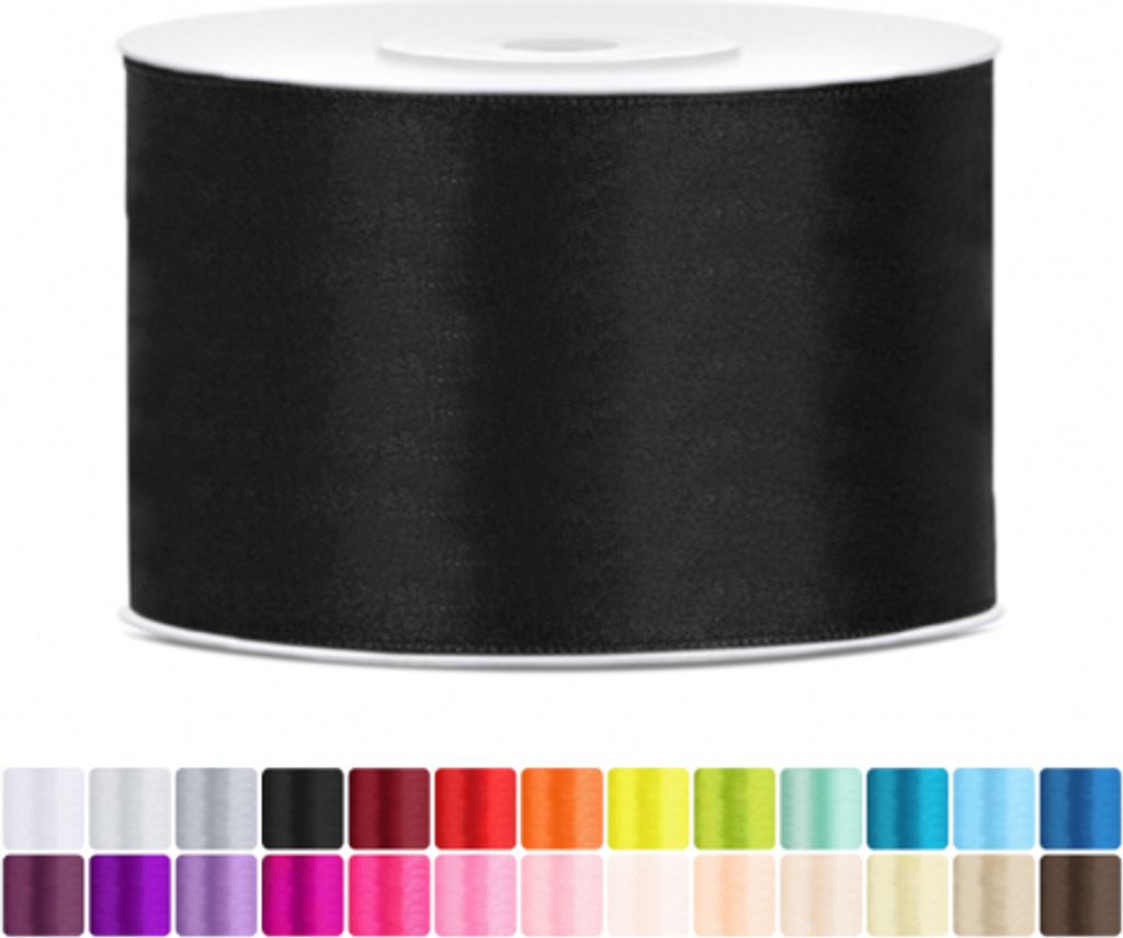 Satinband 50mm Schwarz - 25 Meter Rolle Geschenk- & Produktbild 