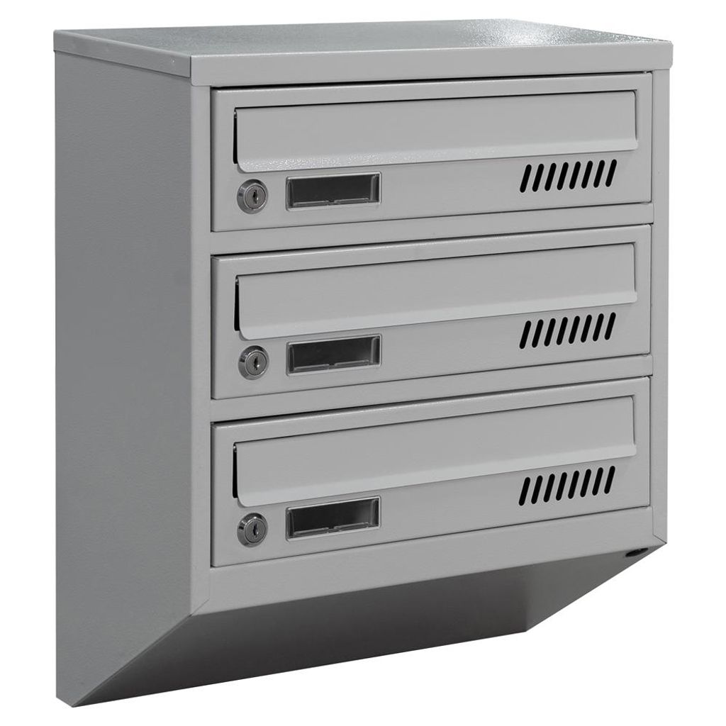 Boîtes aux Lettres avec Fixation Murale Euro GDS 3 RAL 7035 Image du produit 