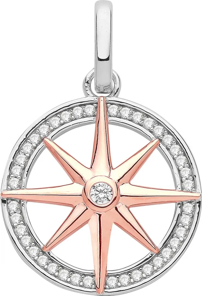 Pendentif Argent Rhodié Anti-Oxydation avec Zirconium de Luxe 18mm