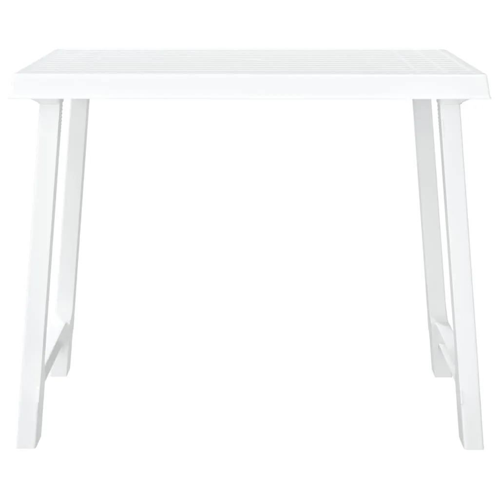 Table d'appoint en polypropylène blanc effet bois 79x56 cm résistante - 9