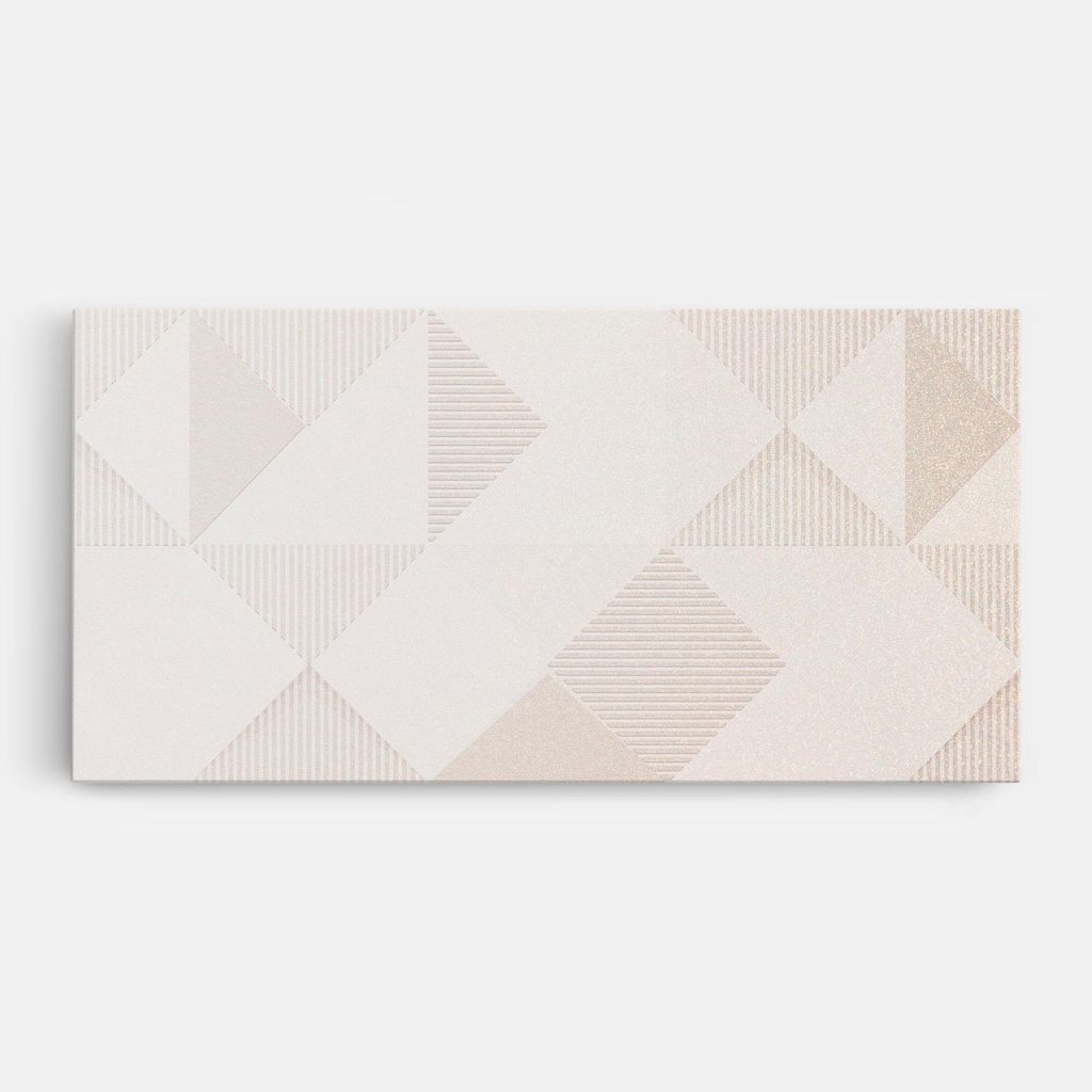 ARTHUB Leinwandbild 60x120 cm, Light Cream Rhombus | Wohnzimmerdekoration, Hängende Bilder, Wanddekoration, Heimdekoration, Abstrakte, Geometrische