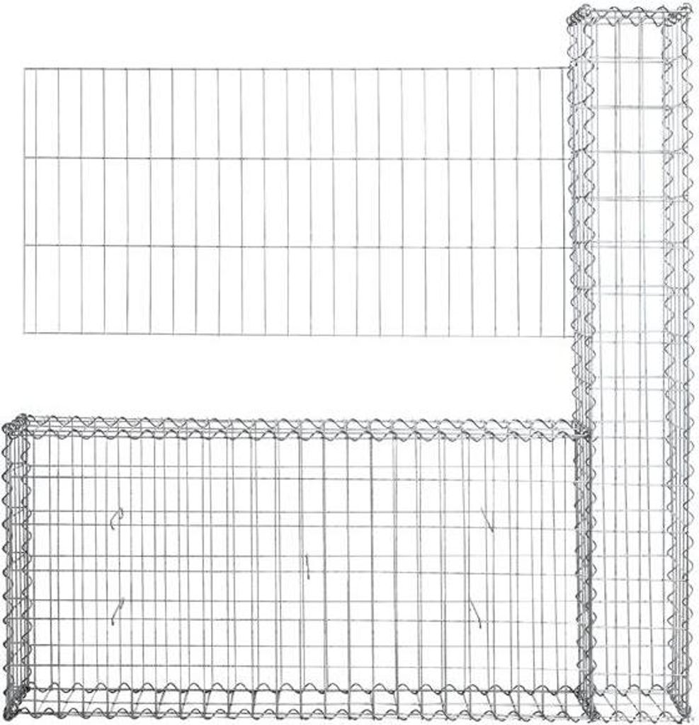 Gabionen Mauer Gartenzaun 140x150 cm Gabione Steinkorb Produktbild 