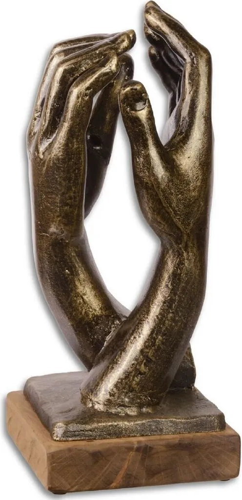 Statue décorative mains en fonte dorée - Objet d'art luxe Casa Padrino