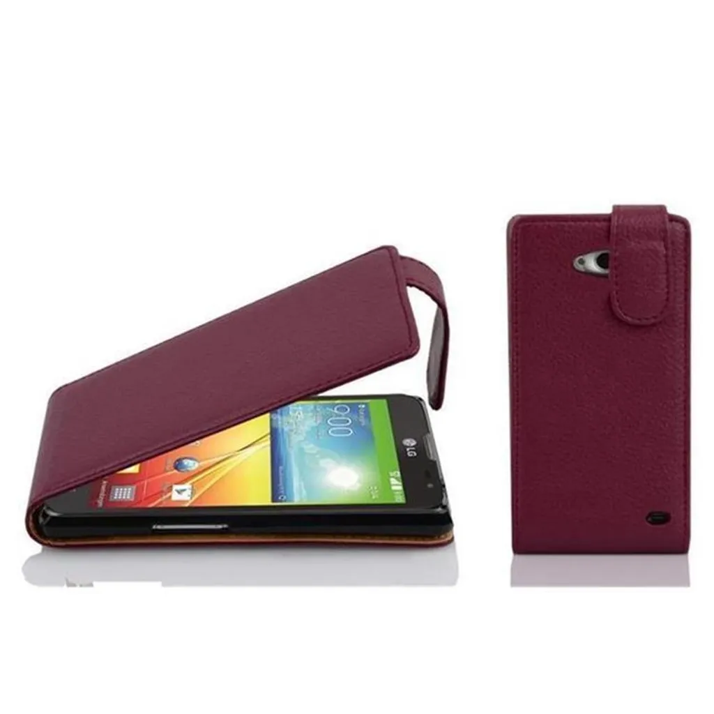 Cadorabo custodia protettiva per LG L70 (1a SIM) custodia in viola flip case custodia del telefono cellulare copertura in Similcuoio