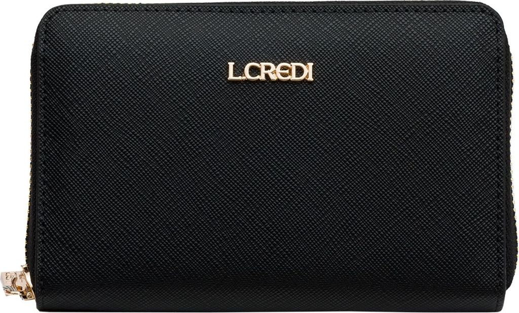 L.CREDI Geldbörse Poema Zip Around Wallet Black schwarz