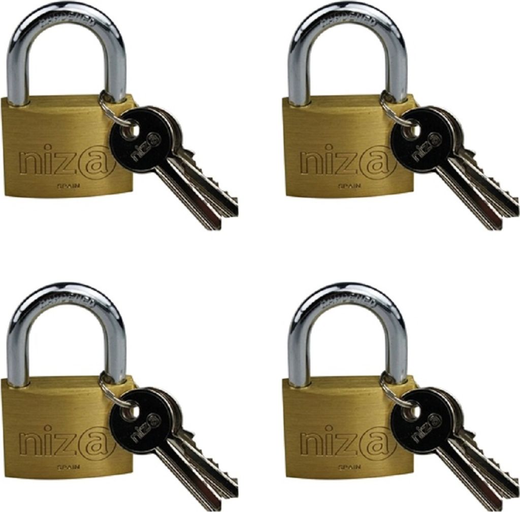 4er Set Vorhängeschlösser 50mm Bügelschloss Kofferschloss kl.Bügel Kellerschloss