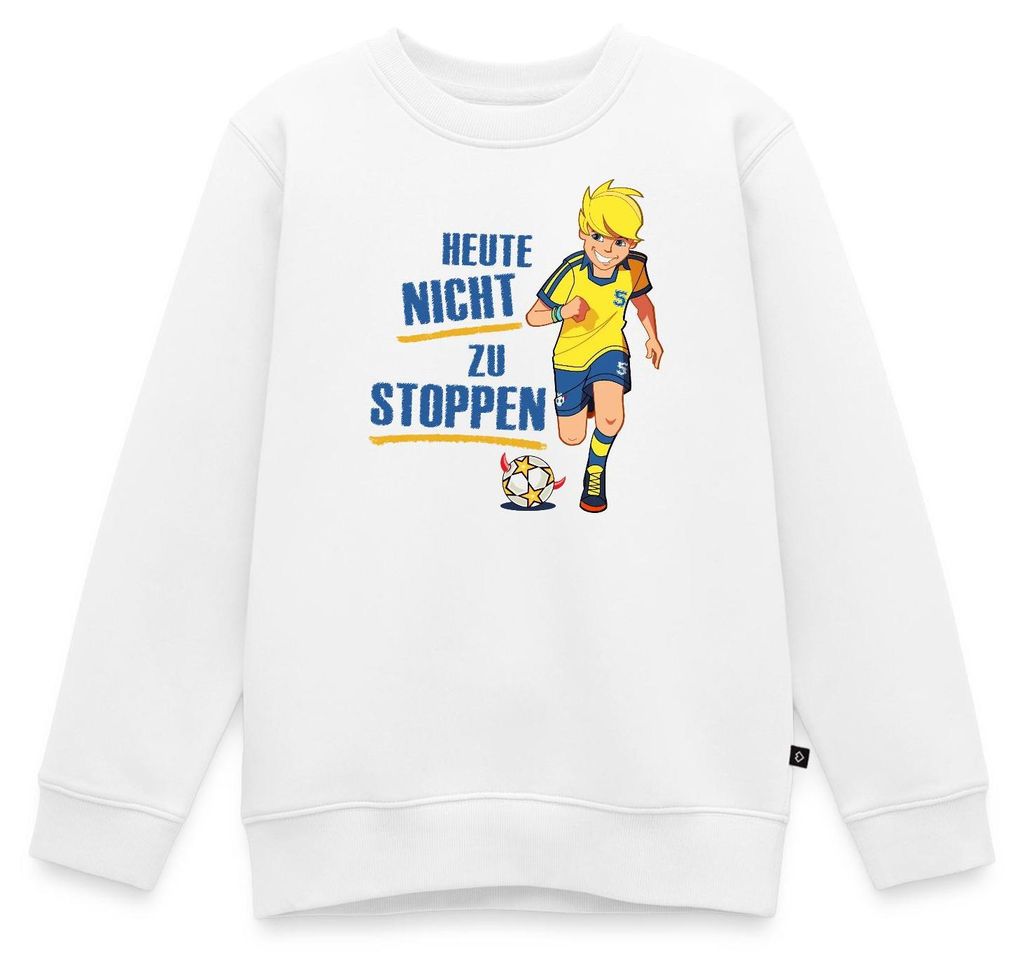 Spreadshirt Teufelskicker Heute Nicht Zu Stoppen Kinder Premium Pullover, 146/152 (10 Jahre), Weiß