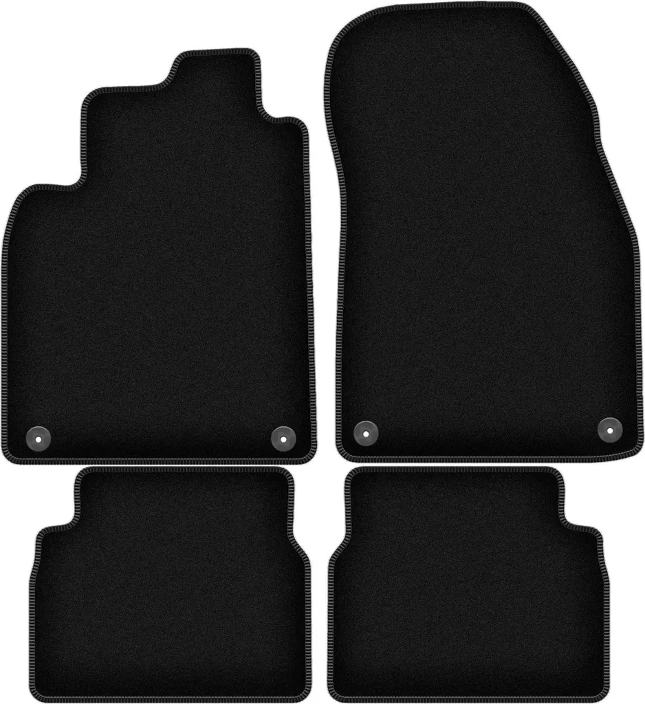 Tappetini Saab 9-3 II Velluto Nero 2002-2014 - Set 4 pezzi Su Misura