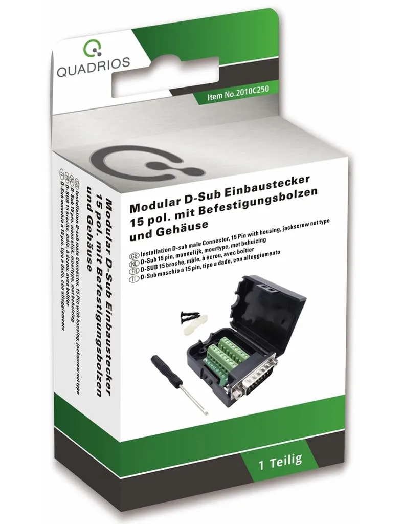Connecteur D-SUB 15 pôles Quadrios pour réparation et maintenance