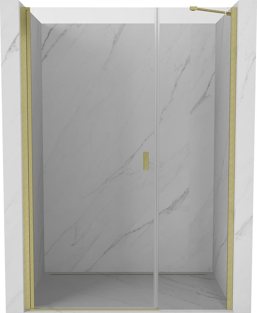 Mexen Mist-B Pendeltür Duschabtrennung 120 cm, transparent, gebürstet gold - 8A2-120-001-55-00