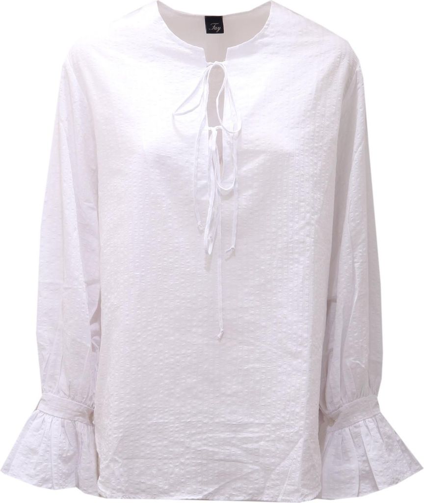 3460AE camicia donna FAY Baumwolle/linen white shirt woman