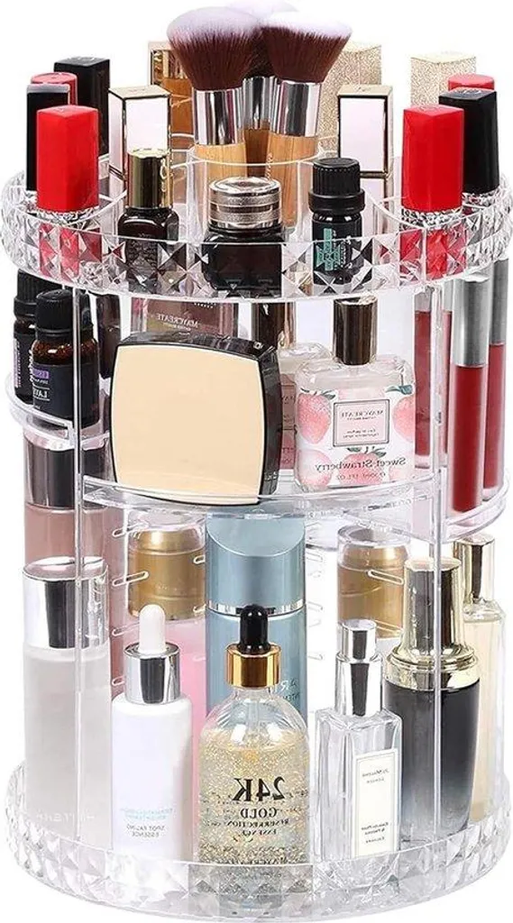 Rangement de maquillage pivotant pour routine beauté rapide