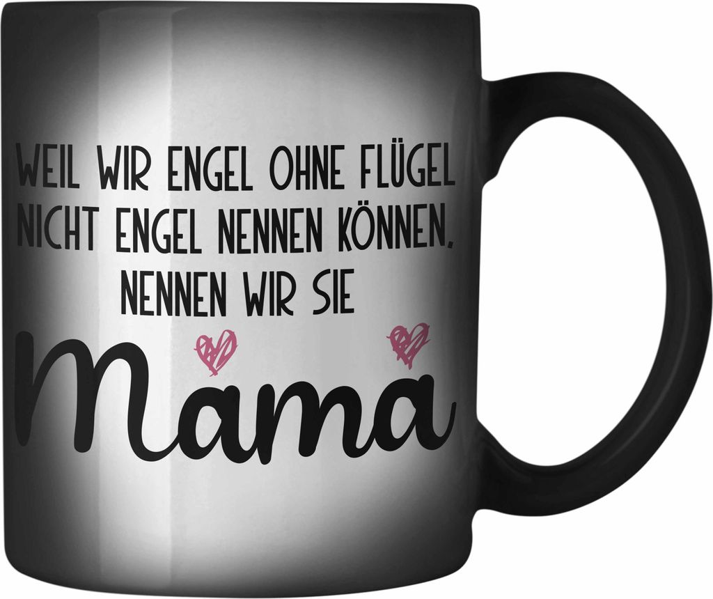 Trendation - Mutter Mama Farbwechsel Zauber-Tasse Geschenk von Tochter zum Geburtstag Weihnachten Karabiner Farbwechsel Zauber-Tasse Edelstahl Lust...
