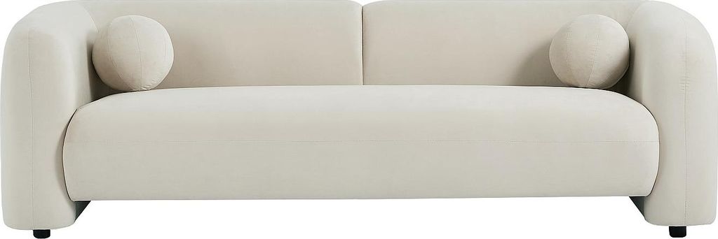 3-Sitzer-Sofa aus beigem Velours - OVOTAS