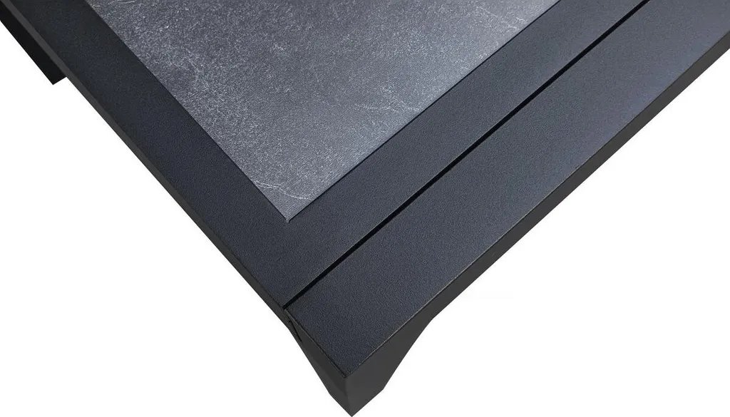 Table extérieure extensible 12 places Lagos en aluminium noir robuste - 6