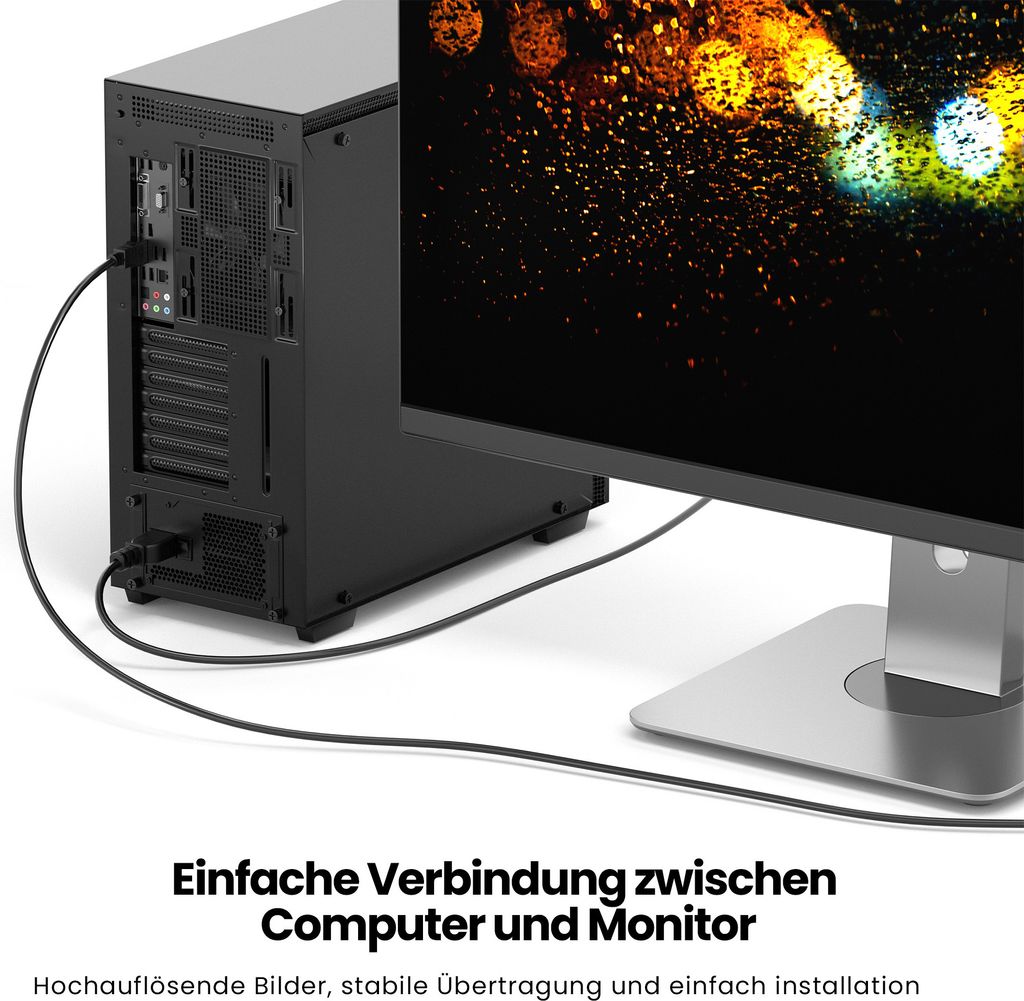 2m HDMI auf DVI Highend Kabel FULL HD 1080p Meter PC zu Produktbild 3