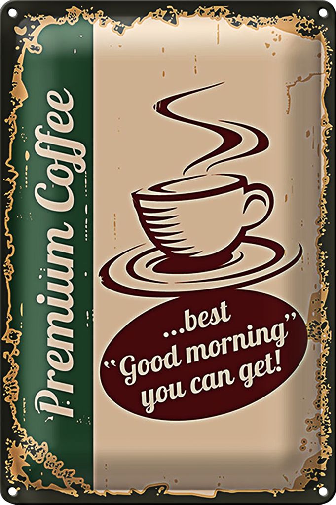 Blechschild Retro 20x30cm Kaffee Premium Coffee