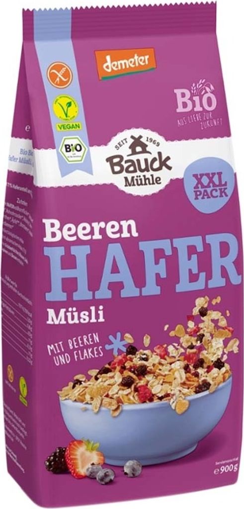 Muesli d'avena - Frutti di bosco XXL 900g Immagine del prodotto 
