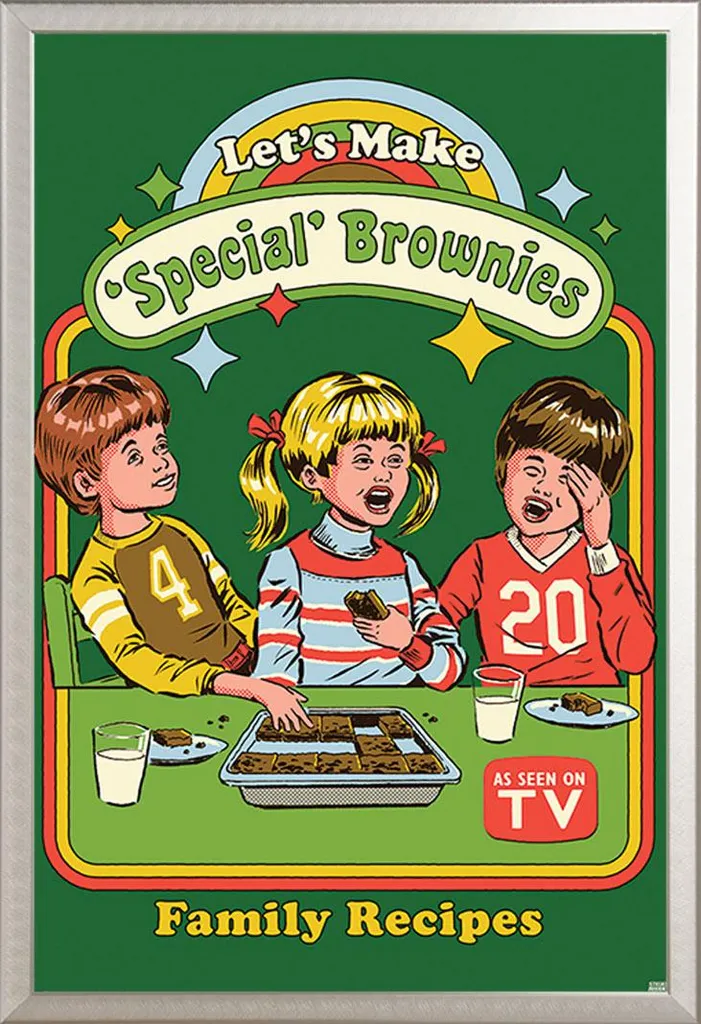 Poster Let's Make Special Brownies Cadre Aluminium Shinsuke Argenté Chic