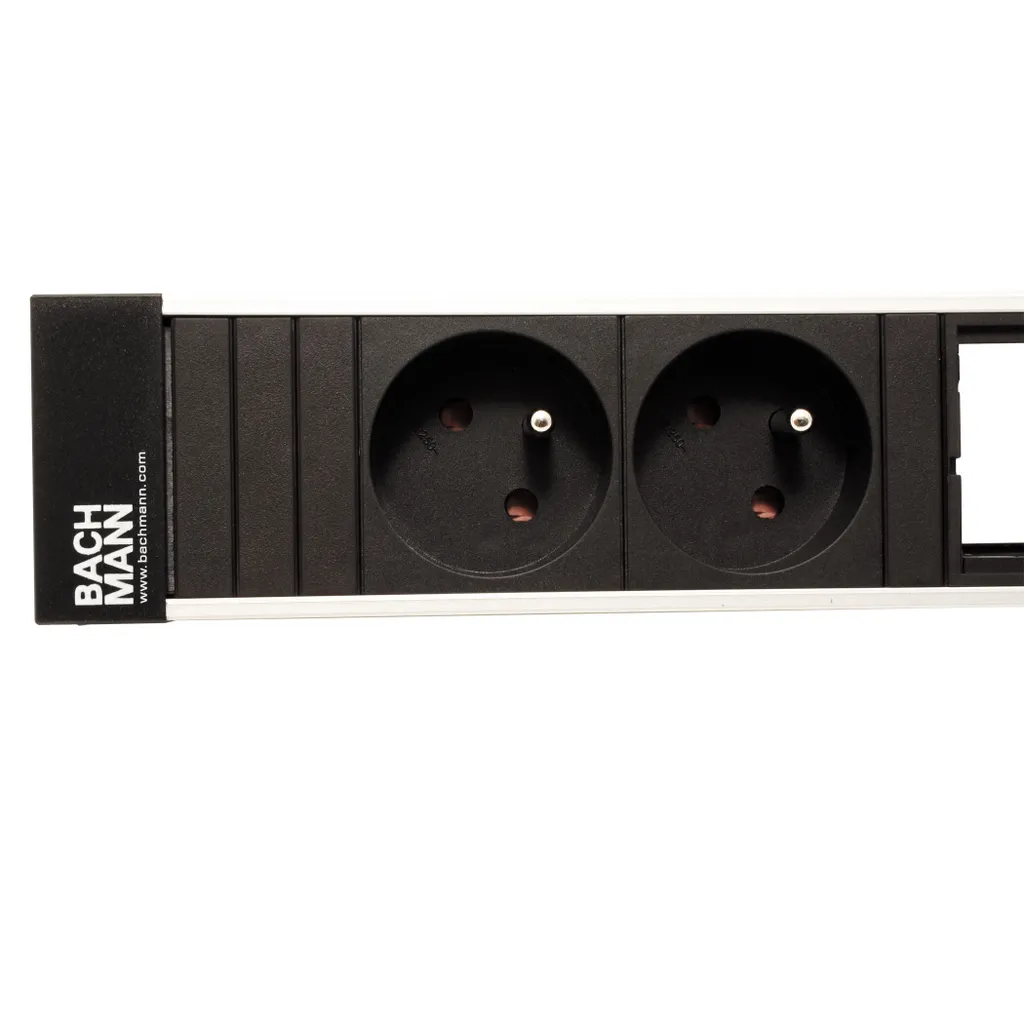 Bachmann POWER FRAME Solution multiprise encastrée 2 prises 230V noir - 2