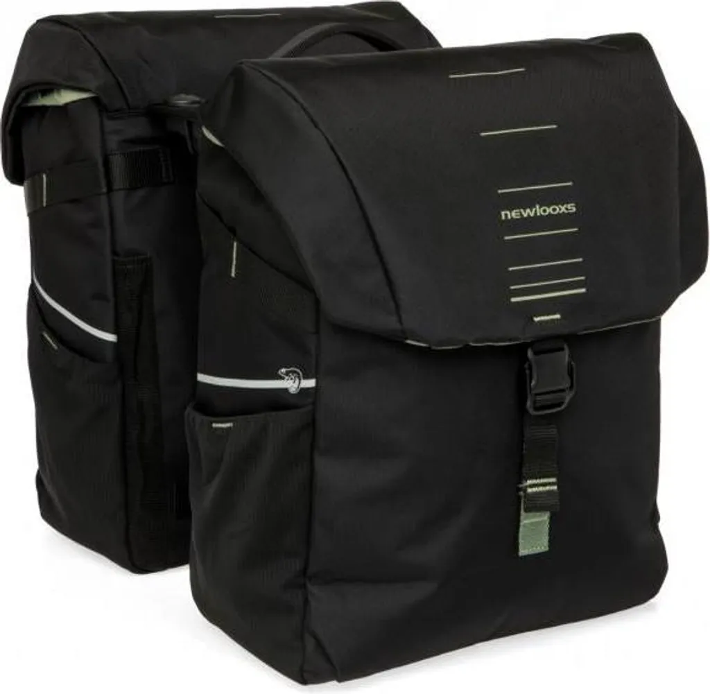 Sacoche double New Looxs Vigo Double RT 2 2x18L noir et vert pour velo