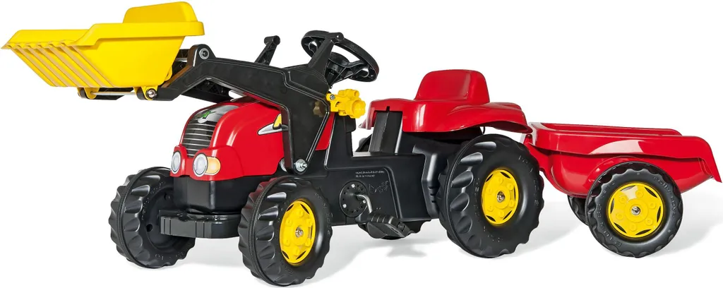 Tracteur à pédales de jardin pour enfant avec équipement de chargement