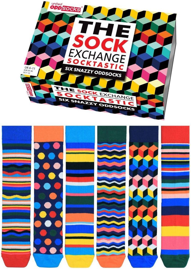 Socktastic Muster Oddsocks Socken in 39-46 im 6er Set