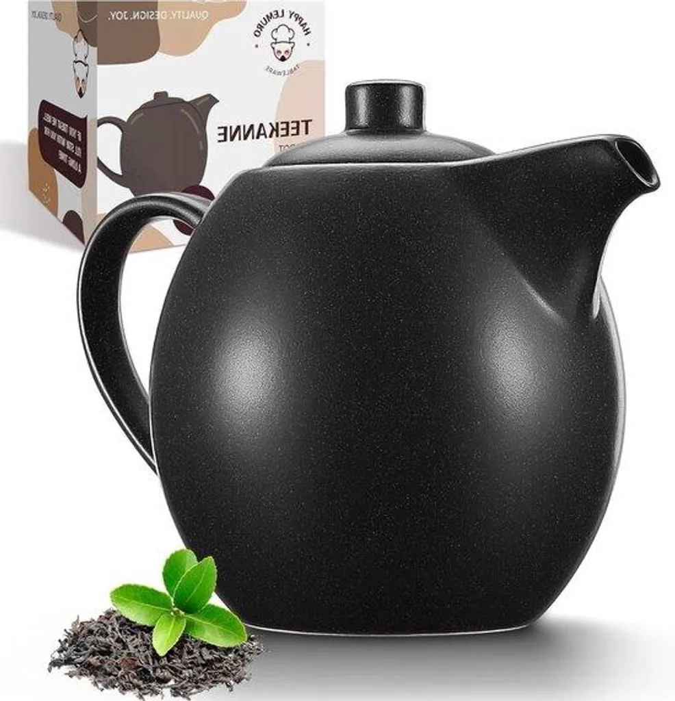 Théière 12 L céramique pour buffet et petit-déjeuner hôtel, noir mat