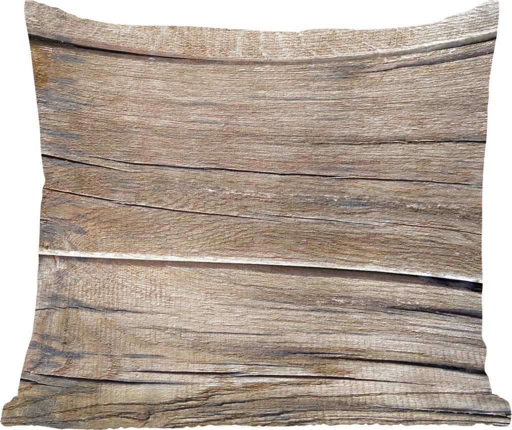 MuchoWow Zierkissen Sofakissen Wohnzimmer Dekokissen 40x40 cm Regal - Holz - Rundholz - Vintage - Foto Kissen - Schlafzimmer Dekoration