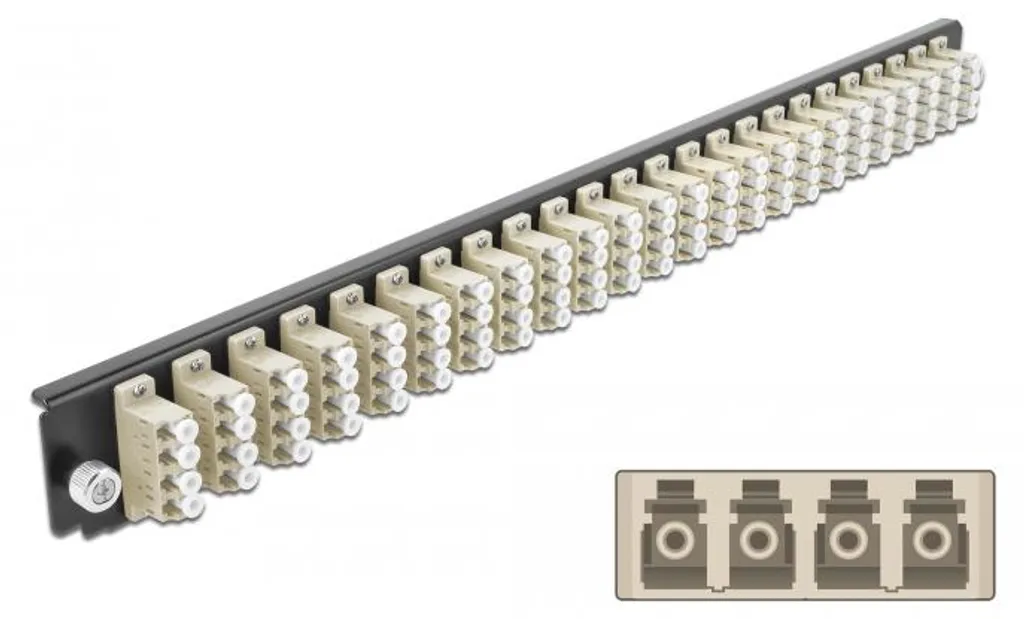 DELOCK 19 LWL Spleißbox Façade 24 Port LC Quad beige pour baie réseau
