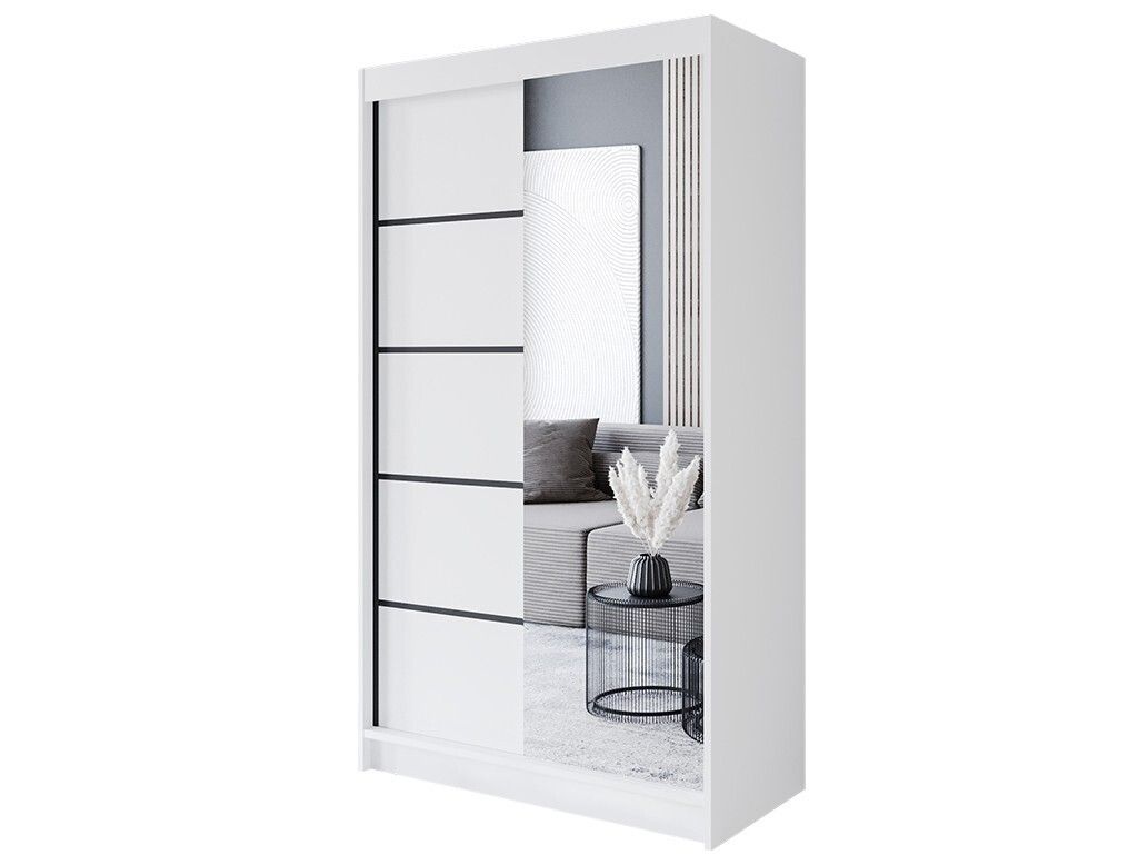 Easy4You P3 120 cm Weiß Schiebetüren Kleiderschrank Produktbild 