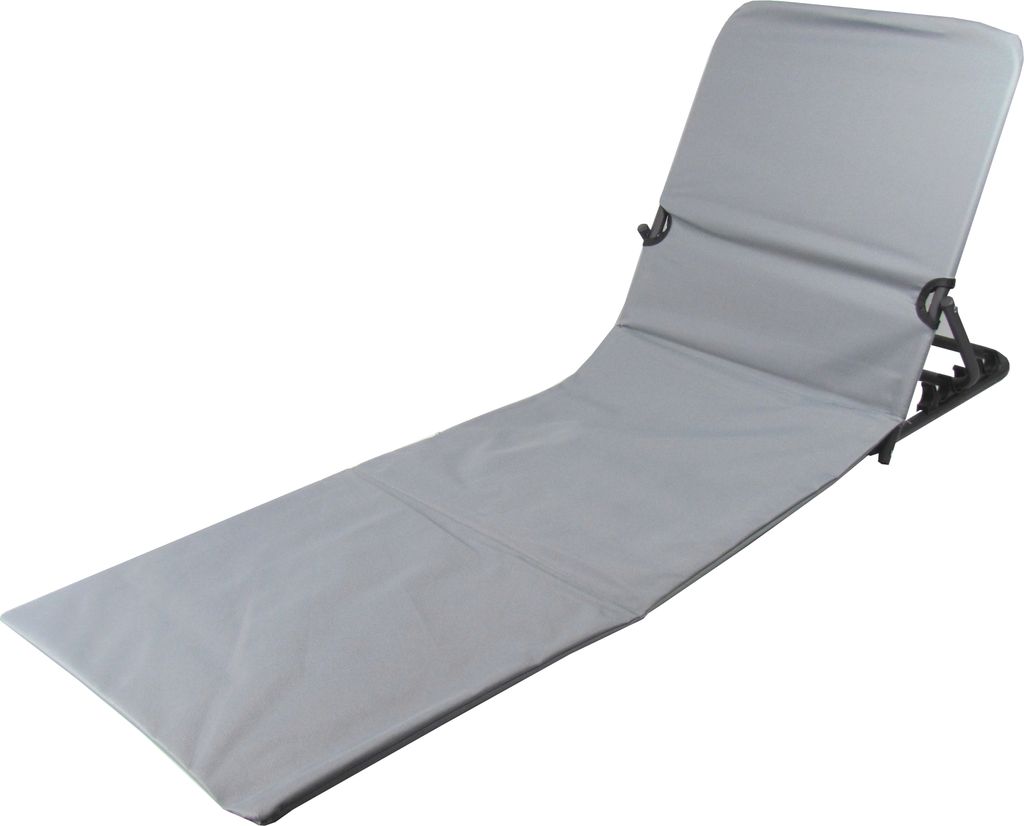 Moderne Strand-Liege 145x47x52 cm klappbar Strandmatte Sonnenliege Rückenlehne Verstellbar inkl. Tragetasche - Grau