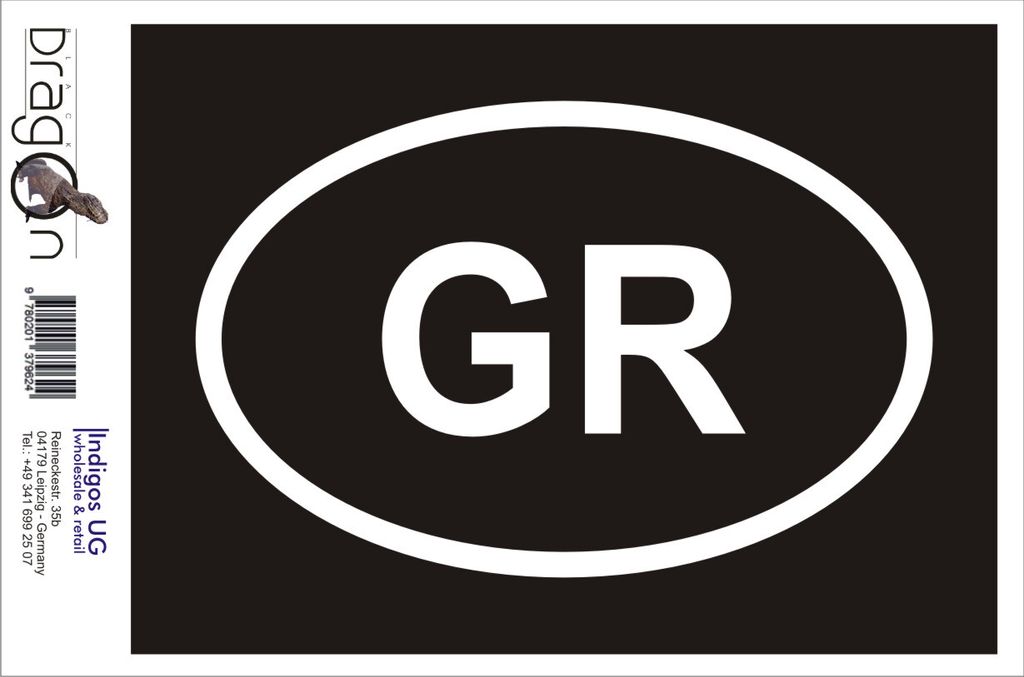 Aufkleber / Autoaufkleber - JDM / Die cut / Auto / OEM - Griechenland GR - 110x60 mm schwarz - Heckscheibe / Heckscheibenaufkleber