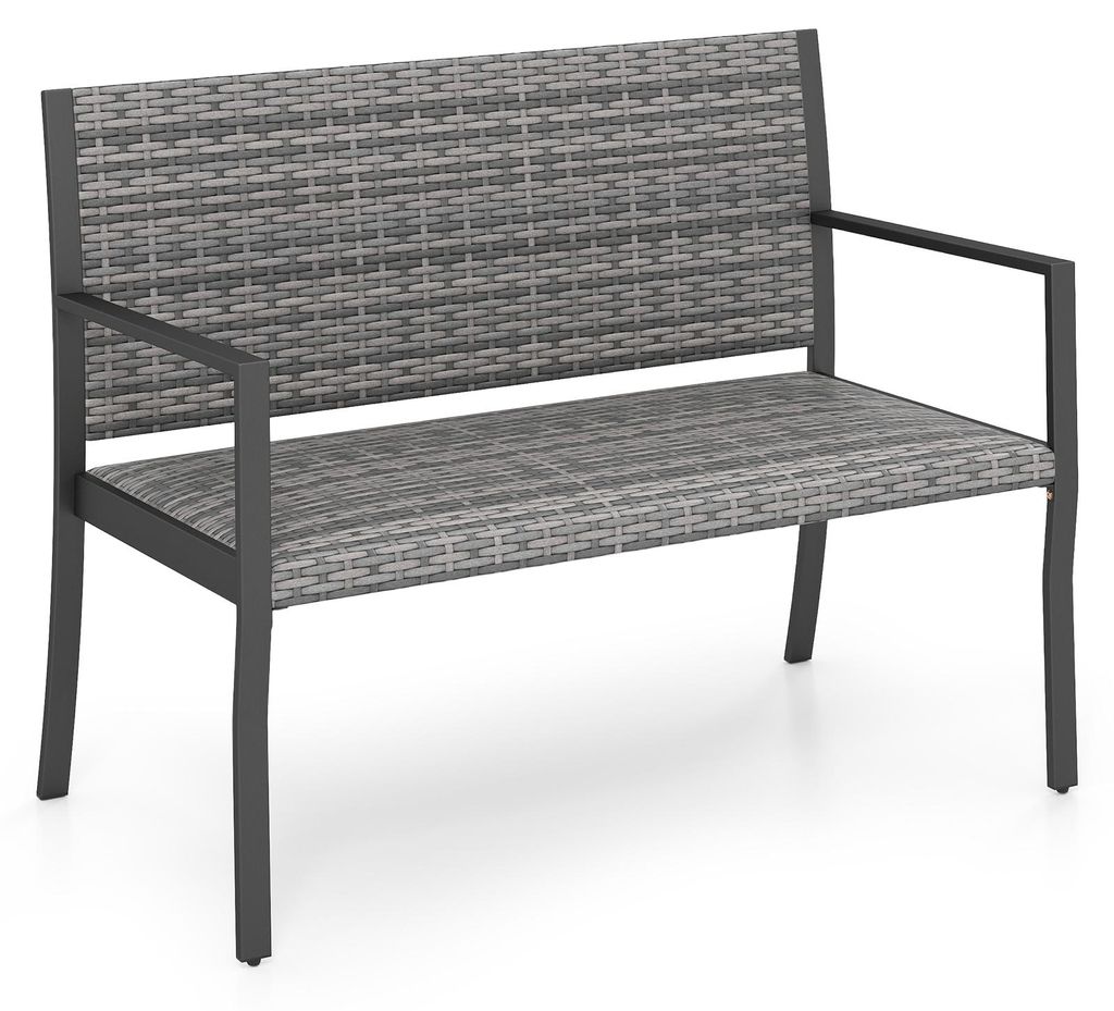COSTWAY Gartenbank Wetterfest 110x 55x 84 cm, 2-Sitzer Produktbild 