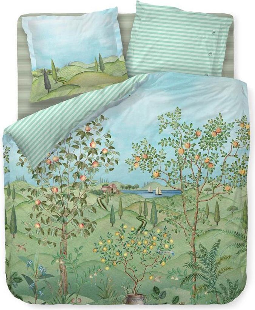 Pip Studio Bettwäsche La Campagna Green 200 cm x 200 cm Produktbild 