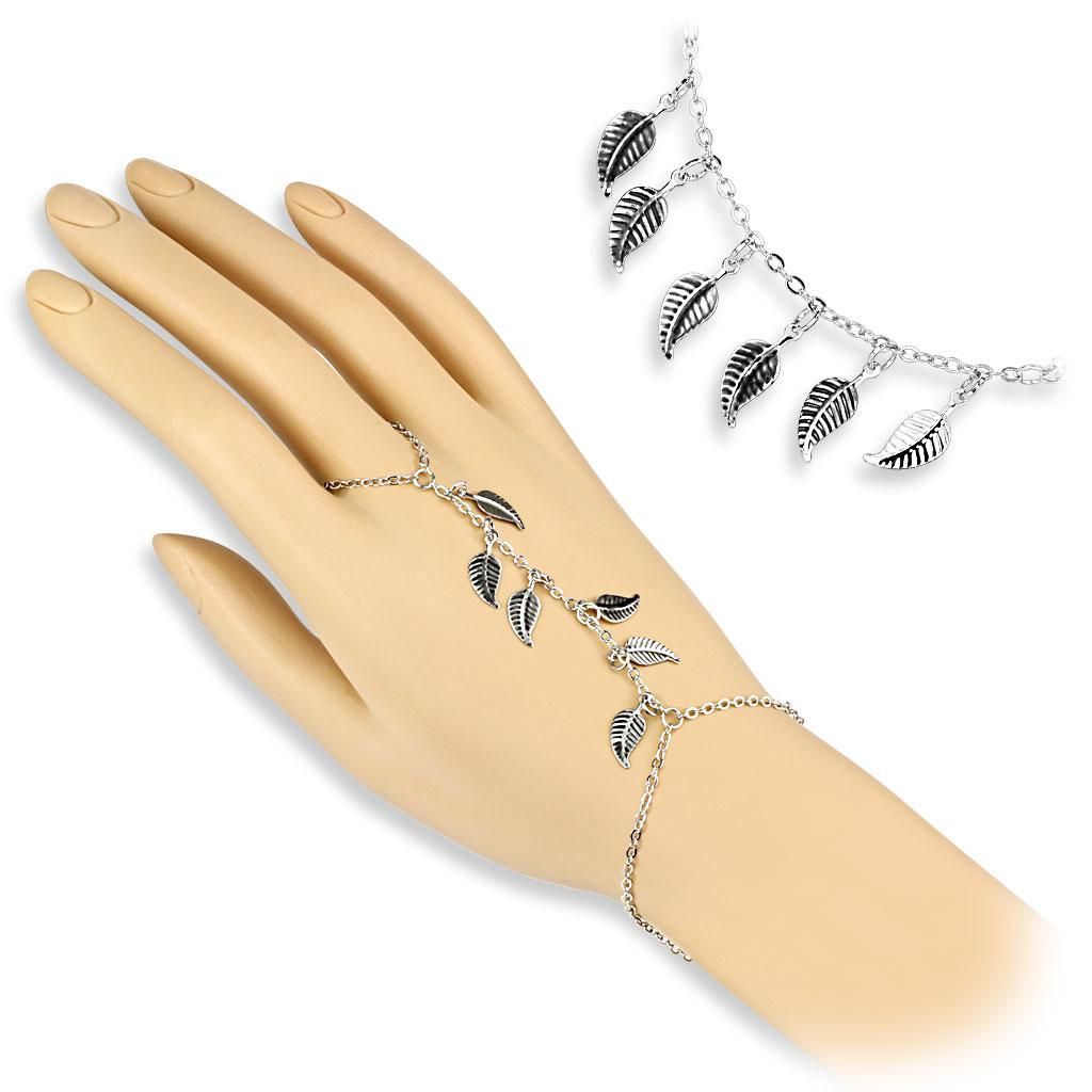 Sklavenarmband: Handkette „Blätter“ Armband Produktbild 