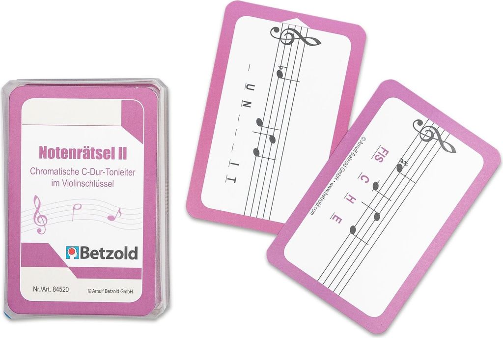 Betzold Notenrätsel Karten für den magischen Zylinder, Kartenset für Selbstständiges Lernen, Ausführung: Teil II