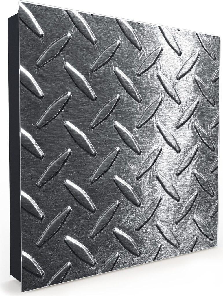 Nachbildung-Schlüsselkasten, Magnetpinnwand und Memoboard mit Glasfront Motiv Abstraktes Metall