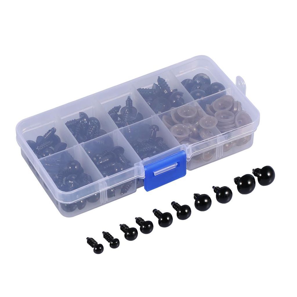 100 pcs 6-12mm couleur yeux de sécurité en plastique pour Image du produit 