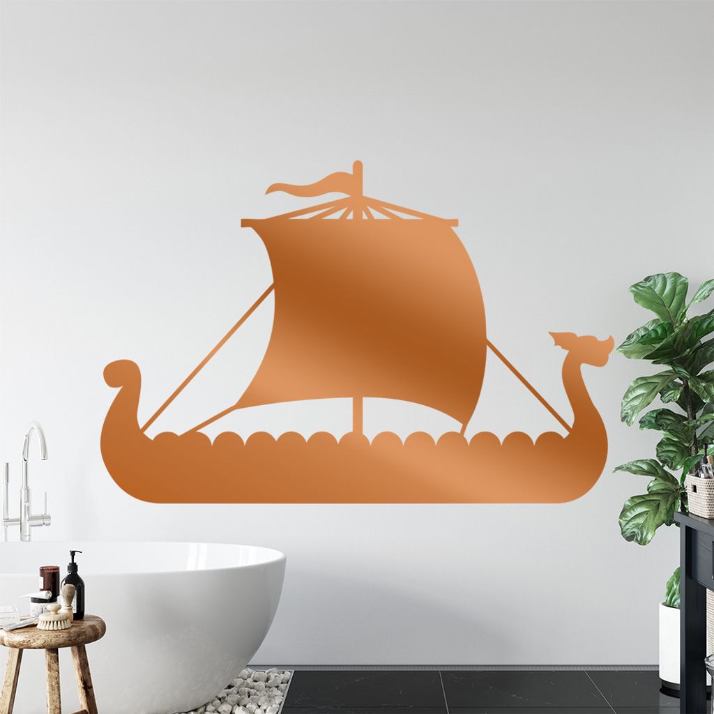 Wikinger Schiff Drachenboot Wandtattoo Wandaufkleber Wall Sticker - Dekoration, Küche, Wohnzimmer, Schlafzimmer, Badezimmer