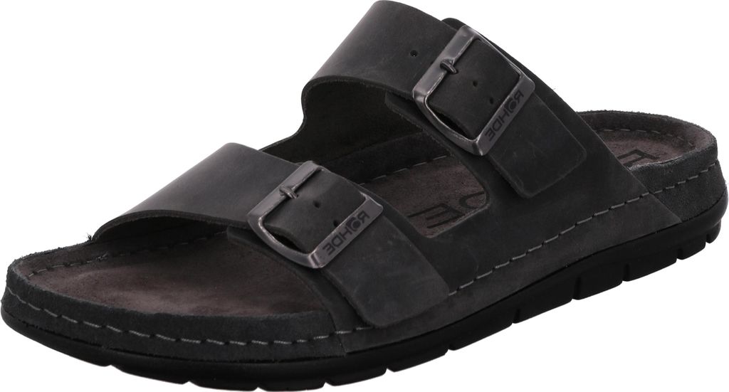 Rohde Herren Pantolette Leder Clog Schnalle Memoryfussbett Produktbild 