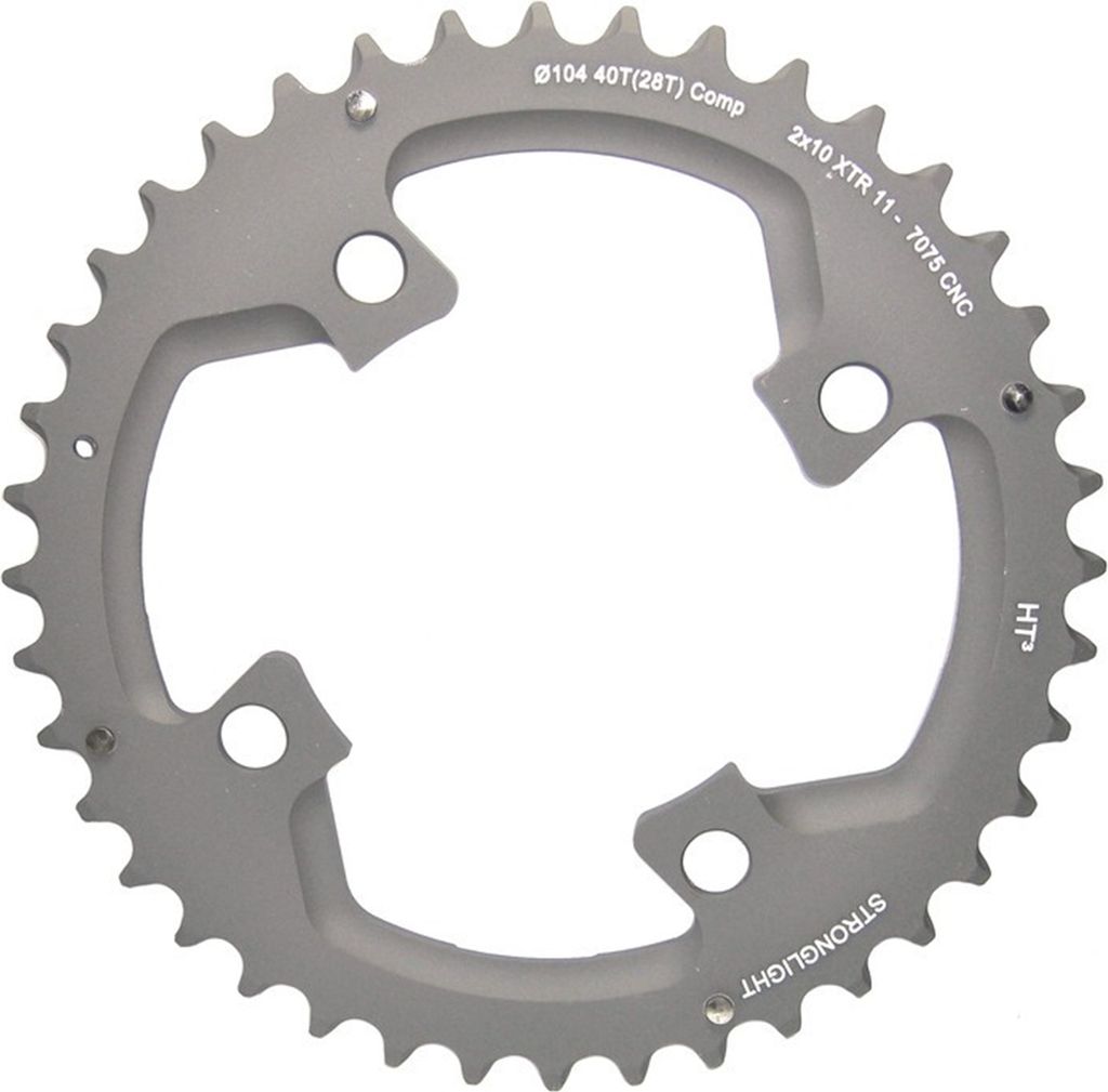 STRONGLIGHT 274475 Kettenblatt MTB Shimano 2x10 für XTR FC M980 4-Arm außen 44 Zähne, grau (1 Stück)