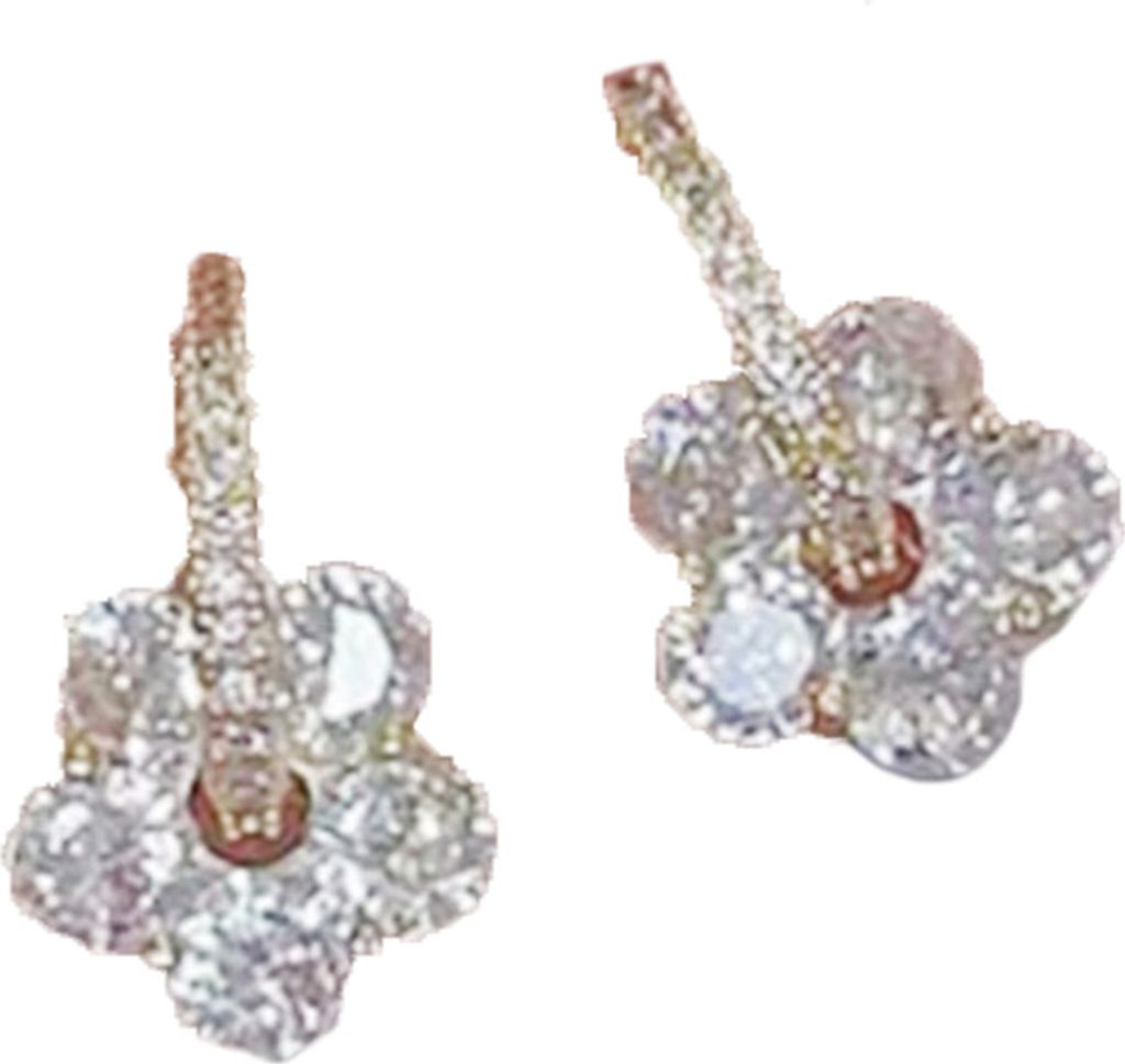 1 Paar baumelnde Ohrringe, glitzernde Kunstperlen, Ohrdekoration, französischer Stil, Temperament, Blume, eingelegte Strass-Ohrstecker für Dating...