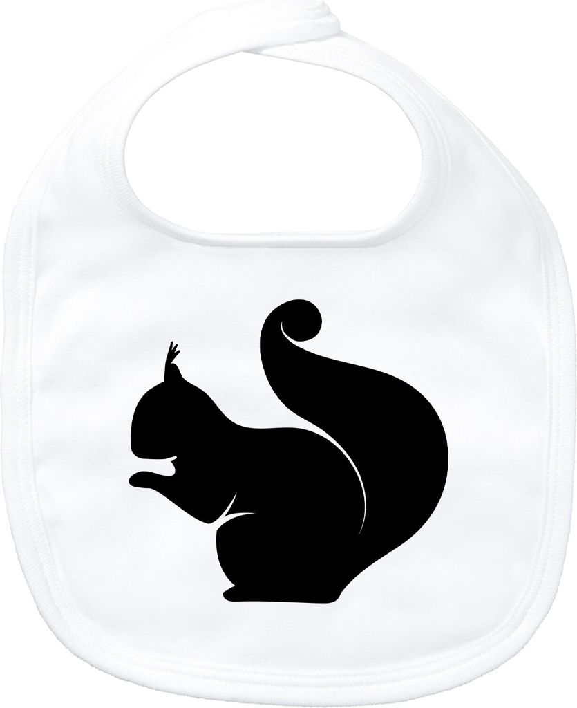 Huuraa Baby Lätzchen Eichhörnchen Silhouette White Klettverschluss Baumwolle Latz Geschenkidee
