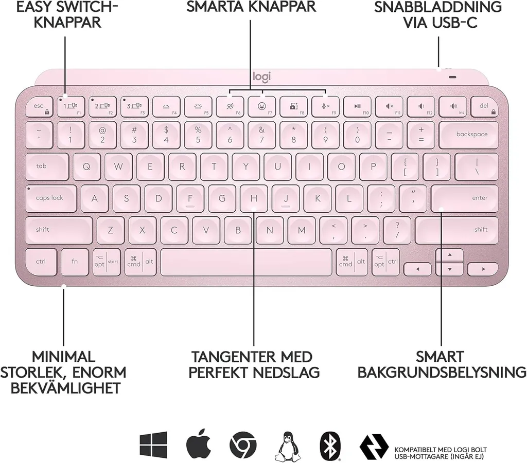 Logitech MX Keys Mini Clavier sans Fil Bluetooth Minimaliste Graphite - 6