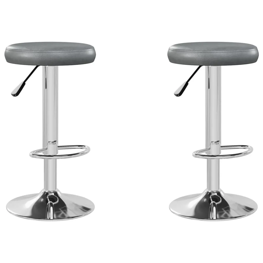 SYFAX™ Set 2 Sgabelli Bar Grigi in Pelle Finta - Qualità Top Cucina