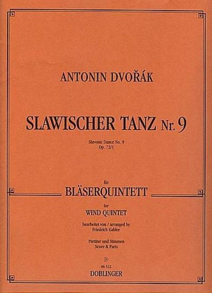 Slawischer Tanz Nr.9 op.72,1 für Flöte,Oboe, Klarinette, Horn und Fagott