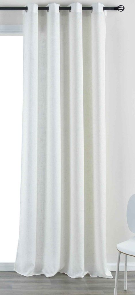 Vorhang Ösen »Essen« HxB 245x145 Beige Cationic Raffhalter Leinenstruktur blickdicht lichtdurchlässig 210 g/m² 202430