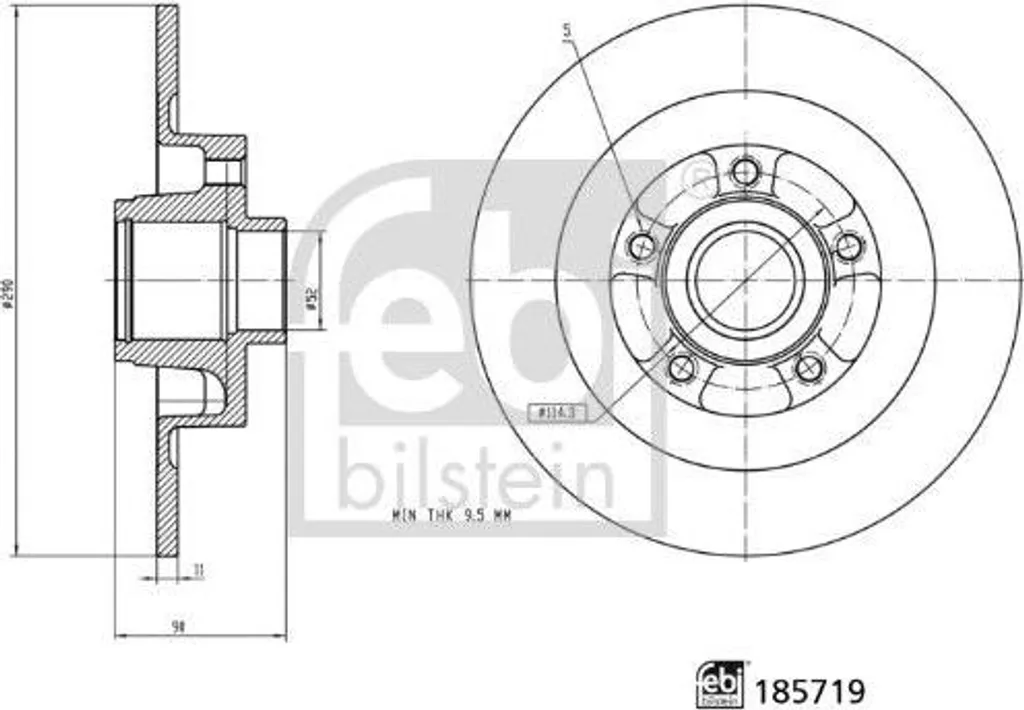 Disque de frein Febi 185719 haute résistance pour Renault Espace OE