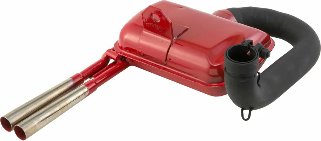 Échappement en Acier Rouge avec Silencieux Chrome et Grande Fixation